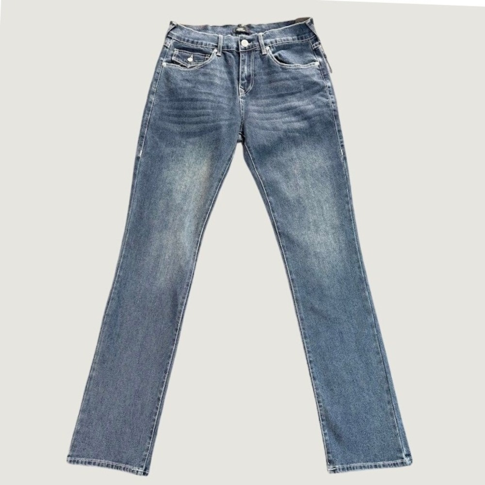True Religion Ricky Relaxed Straight  30x34 Jeans Dark Woodland Wash NWT 700645 - Picture 2 of 16